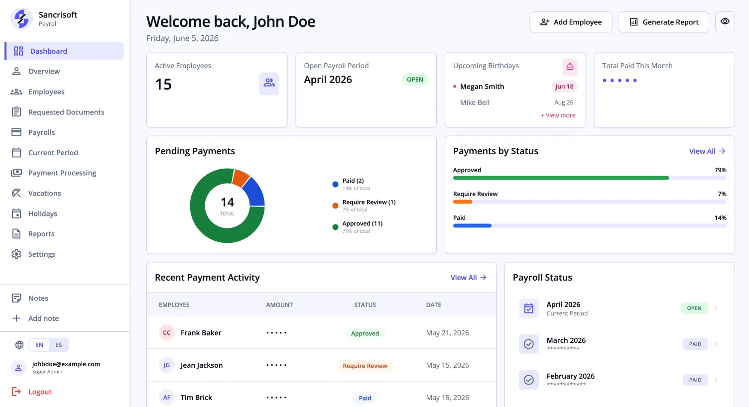 Payroll Dashboard